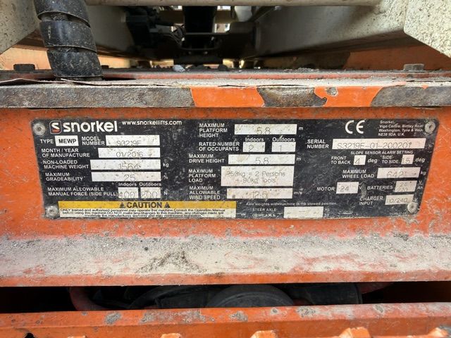 Snorkel S3219E Electrische Schaarhoogwerker Steiger Lift