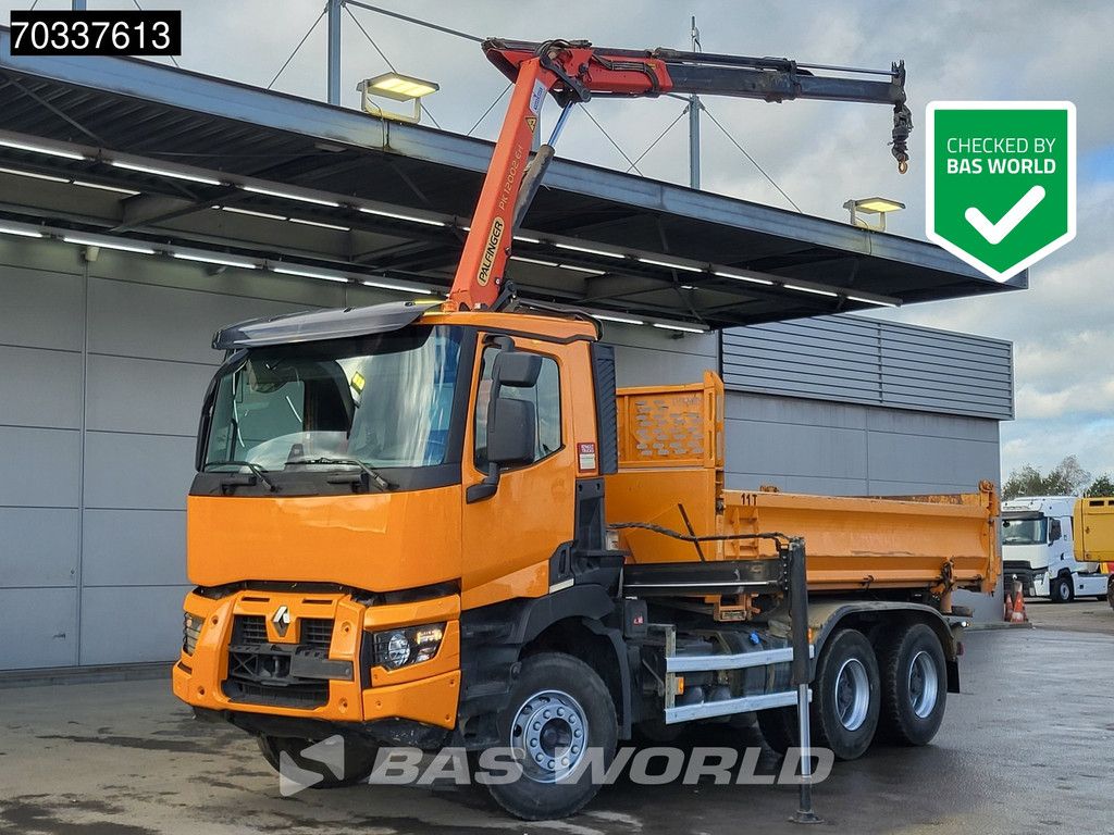 Renault C 460 6X4 Palfinger PK12002 EH Crane 7m3 3-way tipper Full Steel Big-Axle Euro 6