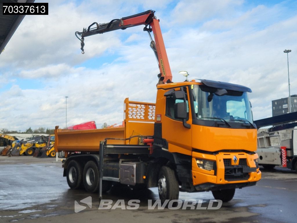 Renault C 460 6X4 Palfinger PK12002 EH Crane 7m3 3-way tipper Full Steel Big-Axle Euro 6