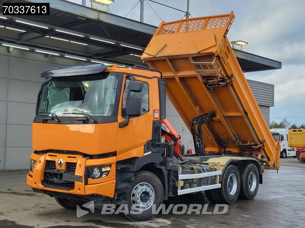 Renault C 460 6X4 Palfinger PK12002 EH Crane 7m3 3-way tipper Full Steel Big-Axle Euro 6