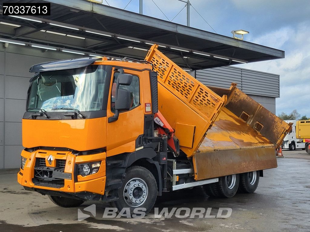 Renault C 460 6X4 Palfinger PK12002 EH Crane 7m3 3-way tipper Full Steel Big-Axle Euro 6