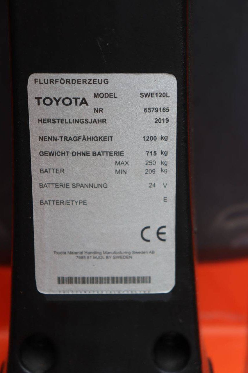 Stacker Toyota SWE120L Electric 1200kg 2.9m 2019