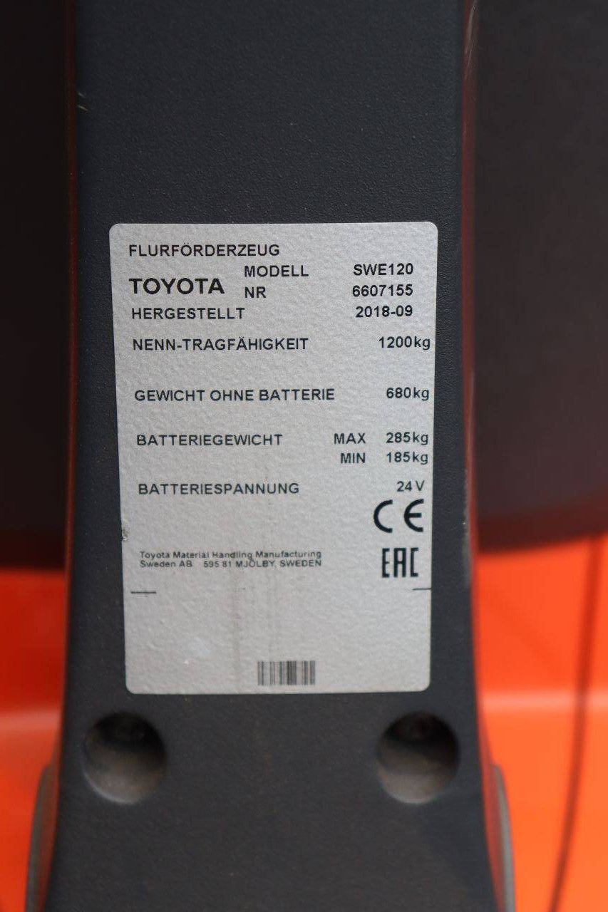 Stapler Toyota SWE120 Elektro 1200kg 2,9m 2018