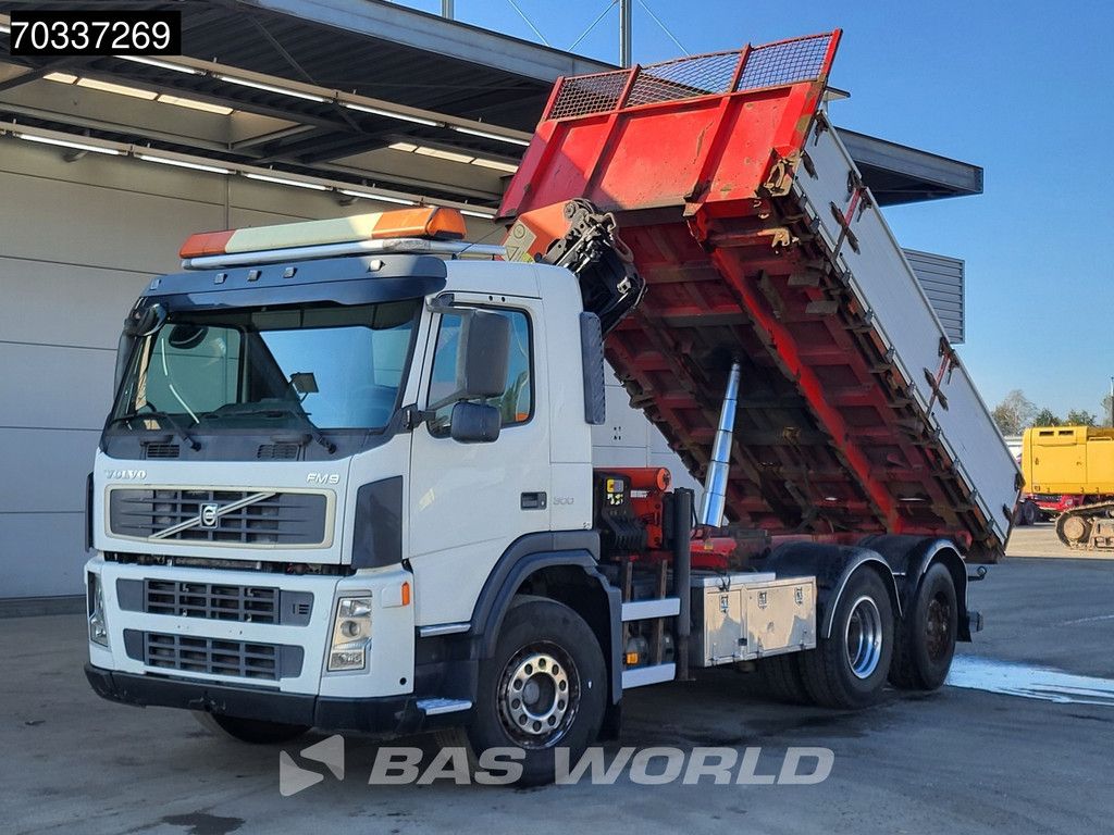 Volvo FM FM9 300 6X2 Palfinger PK16502 Crane Kran Remote 8m3 tipper Lift+steering Euro 3