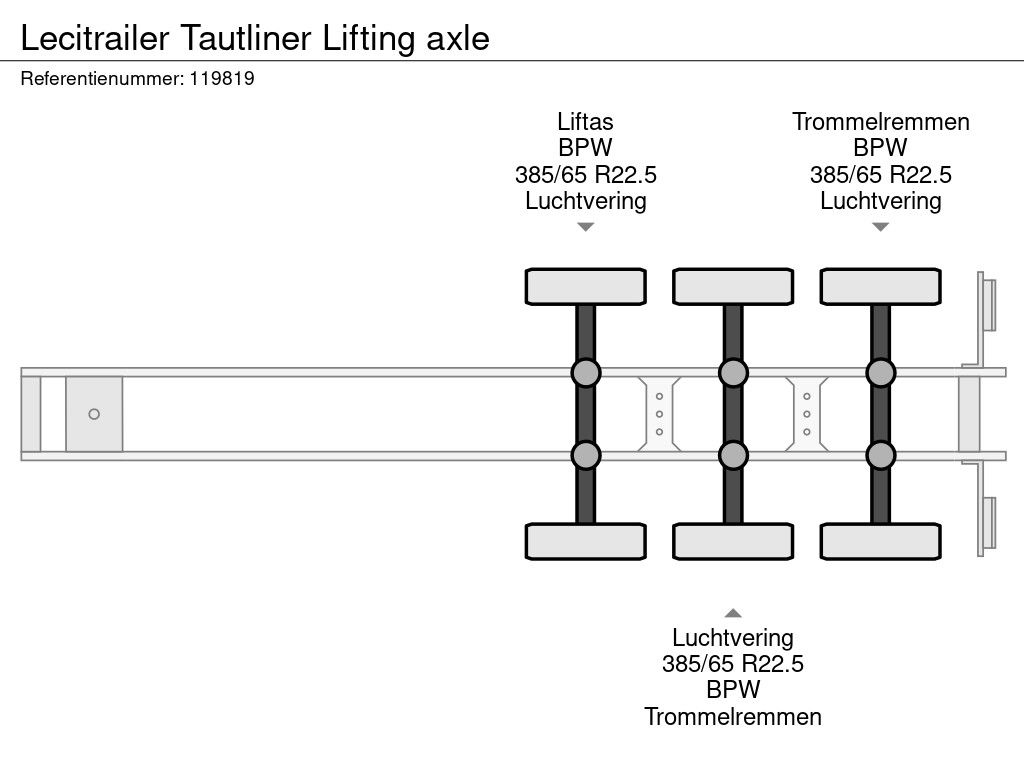 Lecitrailer Tautliner Lifting axle