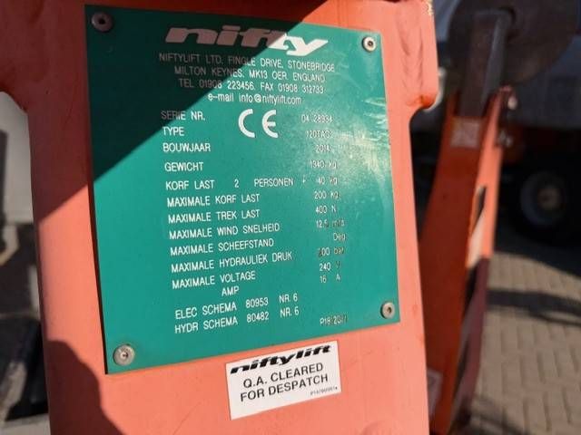Spider Lift NiftyLift 120TAC Elektro-Hubarbeitsbühne 12,2 m, Baujahr 2014