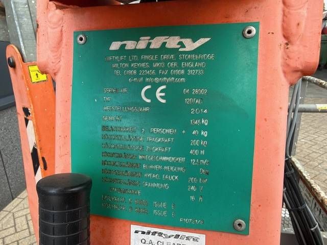 Spinhoogwerker NiftyLift 120TAC Elektrisch 12.2m 2014