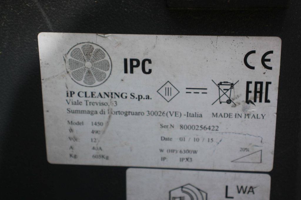 Ride-on sweeper IPC Cleaning 1450 Diesel 2015