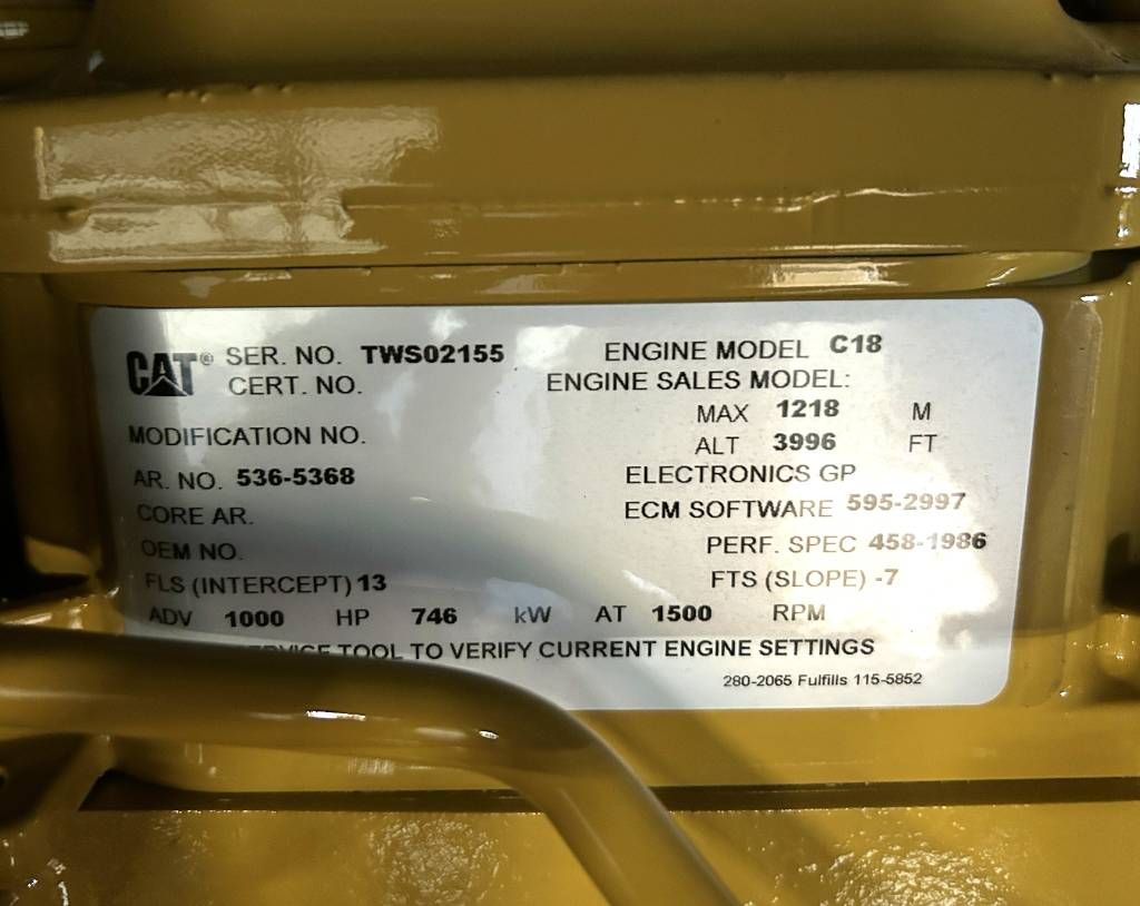 CAT DE850E0 - C18 - 850 kVA Generator - DPX-18032