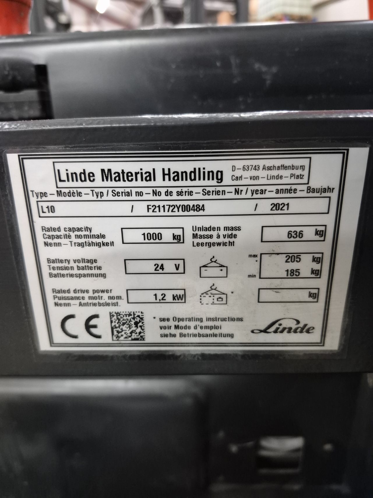 Linde L10 duplo 3.010 mm bj 2021 1662 uur