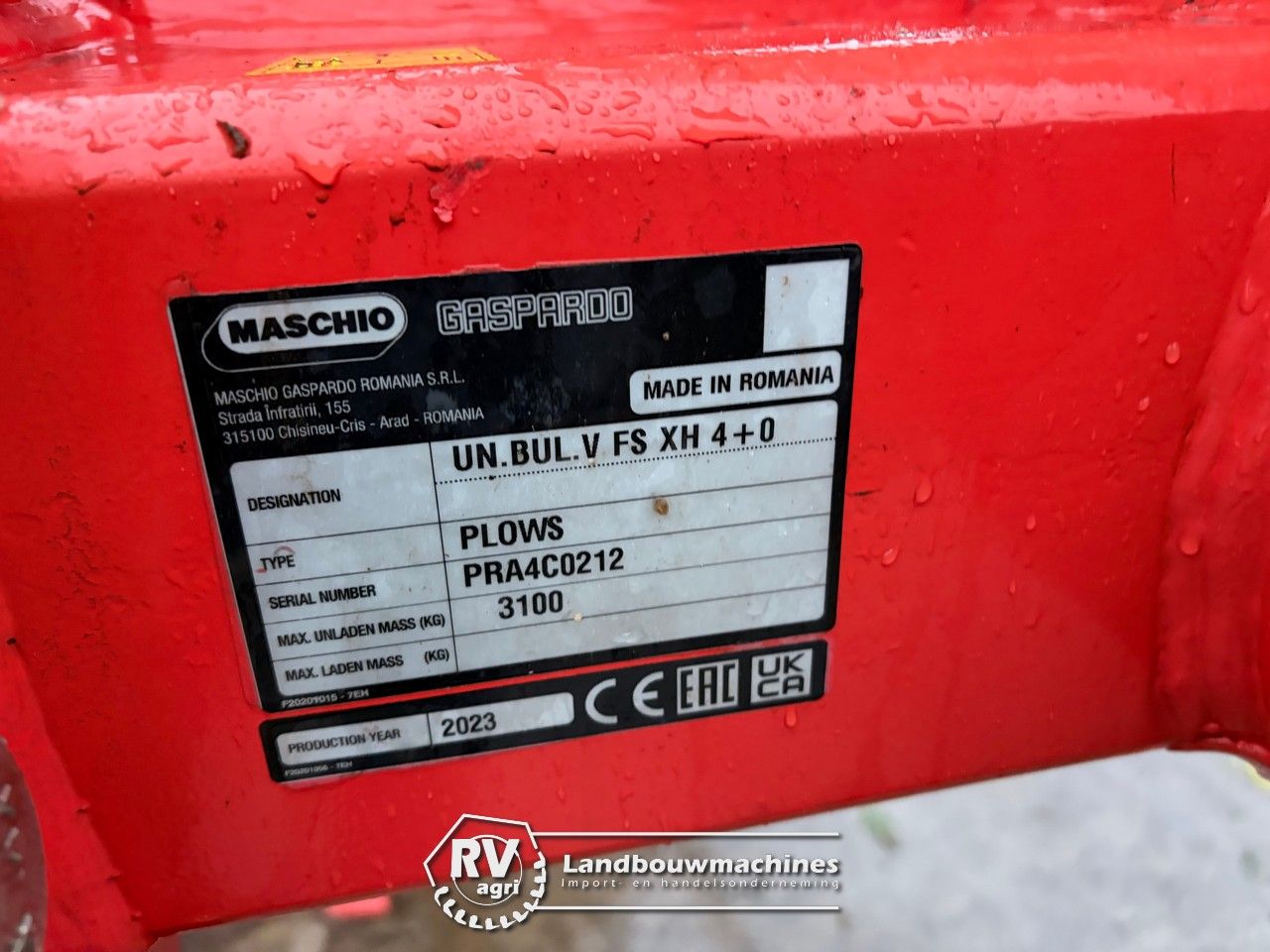 Maschio Unico XL HD Vario FS 4+0 ploeg (NIEUW)