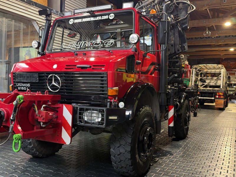 Mercedes-Benz Unimog U2150 mit Mega Kran , Ideal für Zimmerei, JIB mit Seilwin