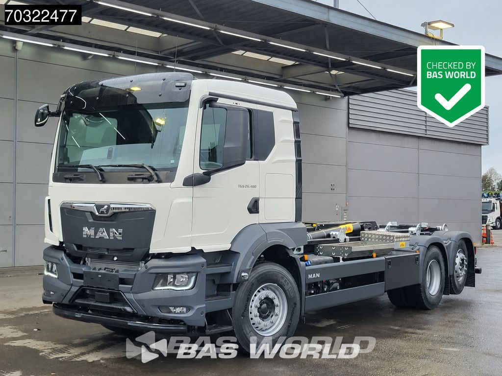 MAN TGS 26.480 6X2 NEW! HYVA 26-60 S containersystem Lift+Lenkachse Airco Euro 6