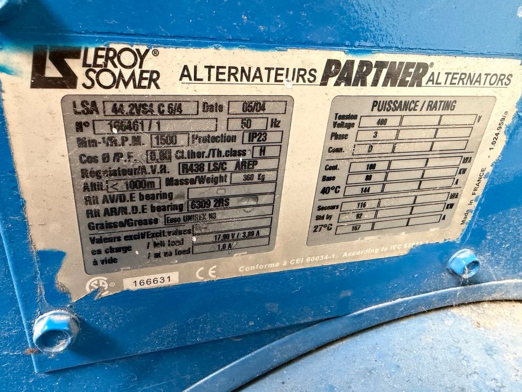 MAN 100 KVA NSA 3 Phase / 400 Volt