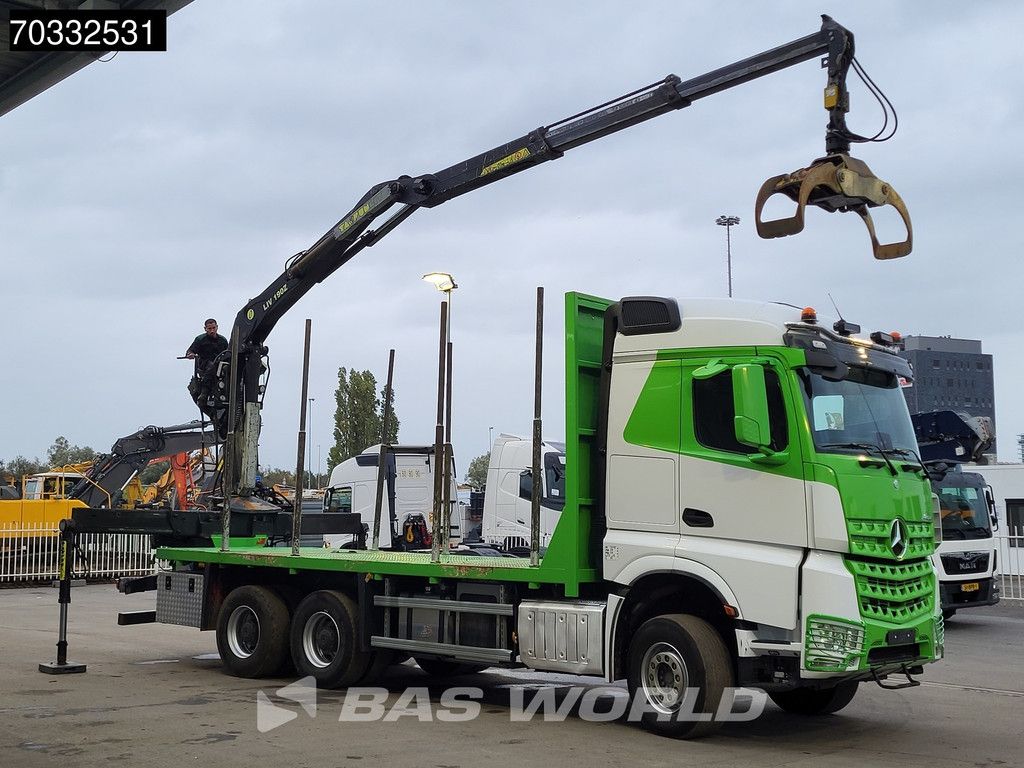Mercedes Arocs Arocs 3358 6X4 TAJFUN LIV 190Z Crane Holztransport Full Steel suspension Retarder Euro 6