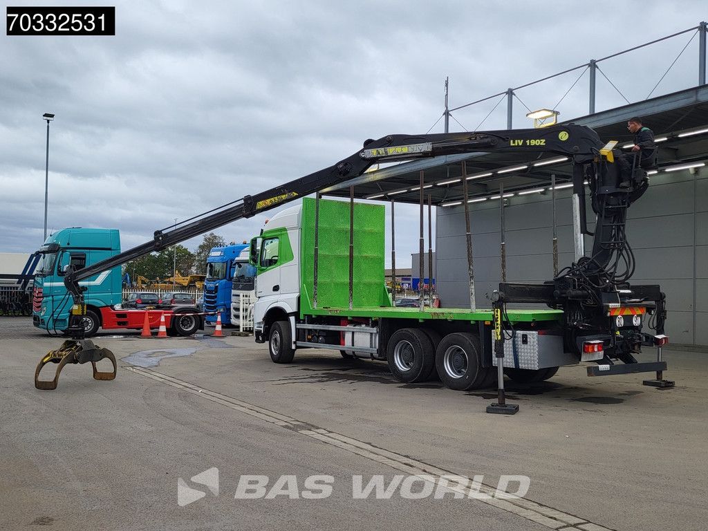 Mercedes Arocs Arocs 3358 6X4 TAJFUN LIV 190Z Crane Holztransport Full Steel suspension Retarder Euro 6