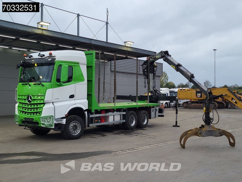 Mercedes Arocs Arocs 3358 6X4 TAJFUN LIV 190Z Crane Holztransport Full Steel suspension Retarder Euro 6