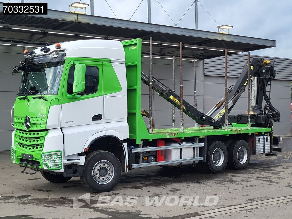 Mercedes Arocs Arocs 3358 6X4 TAJFUN LIV 190Z Crane Holztransport Full Steel suspension Retarder Euro 6