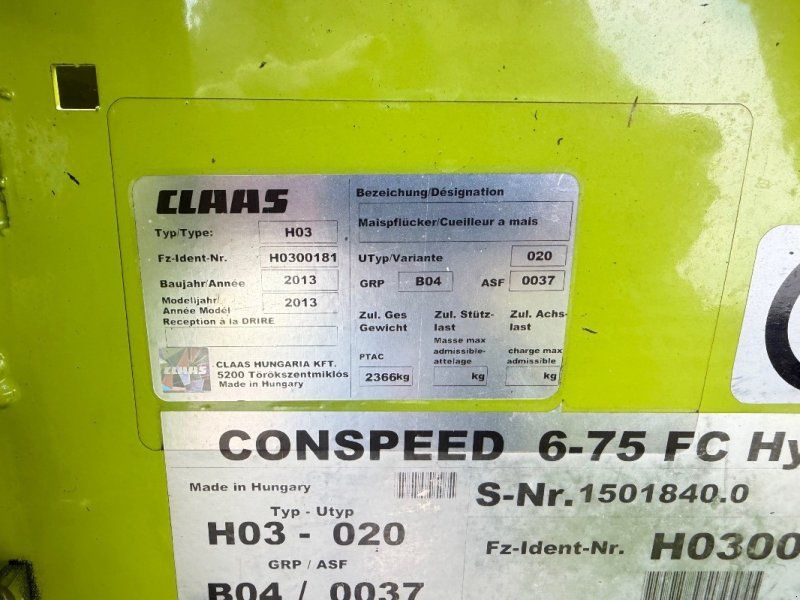 Claas Conspeed 6-75 FC
