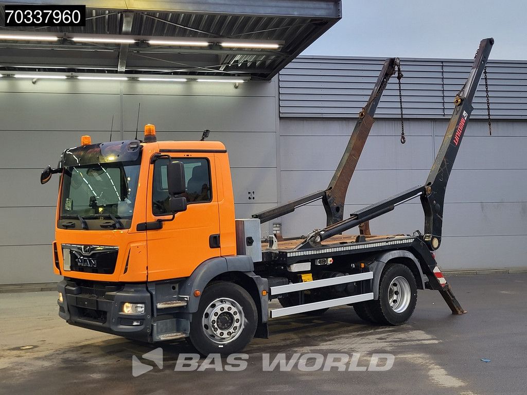 MAN TGM 18.320 4X2 HIAB FTR12 Skiploader Absetzkipper Automatic Euro 6
