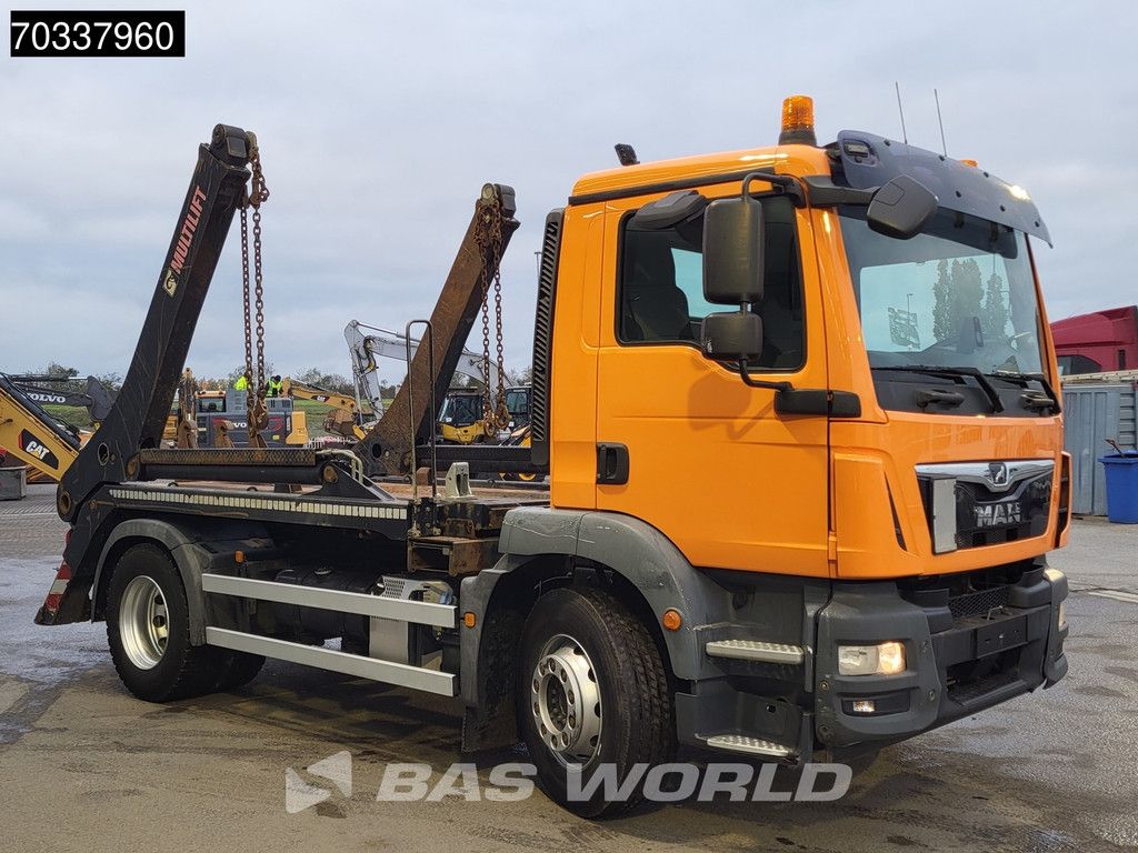 MAN TGM 18.320 4X2 HIAB FTR12 Skiploader Absetzkipper Automatic Euro 6