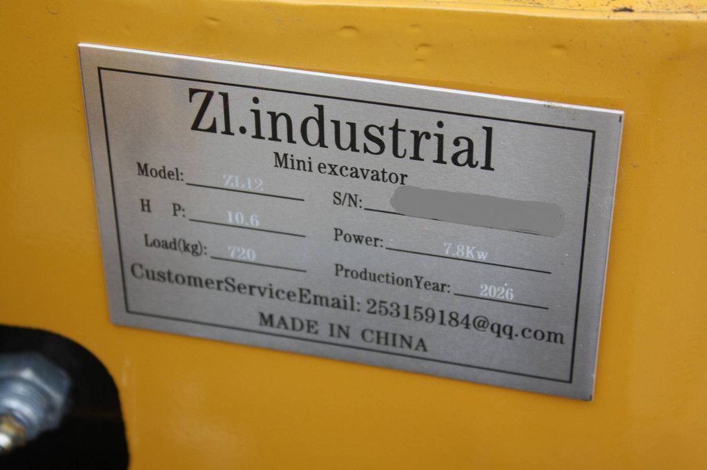 Minibagger ZL12 Diesel 7,8 kW, Baujahr 2026, Neu, Vorführmodell