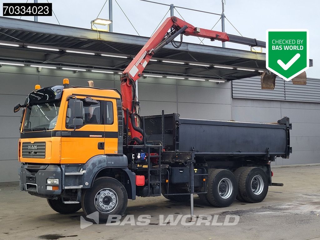 MAN TGA TGA 33.360 6X4 HMF 1643 Z2 Crane 10m3 3-way tipper Big-Axle Retarder Euro 4
