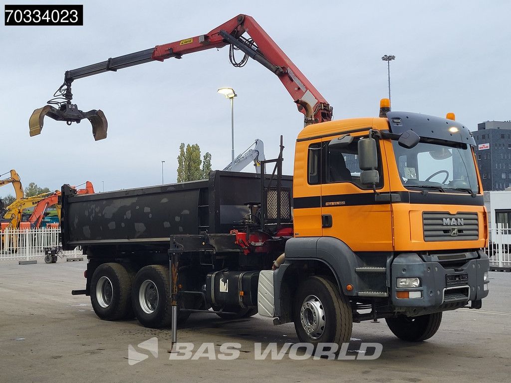 MAN TGA TGA 33.360 6X4 HMF 1643 Z2 Crane 10m3 3-way tipper Big-Axle Retarder Euro 4