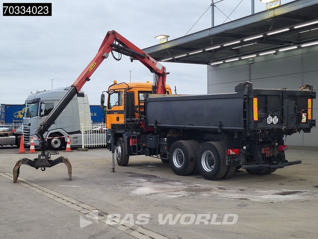 MAN TGA TGA 33.360 6X4 HMF 1643 Z2 Crane 10m3 3-way tipper Big-Axle Retarder Euro 4
