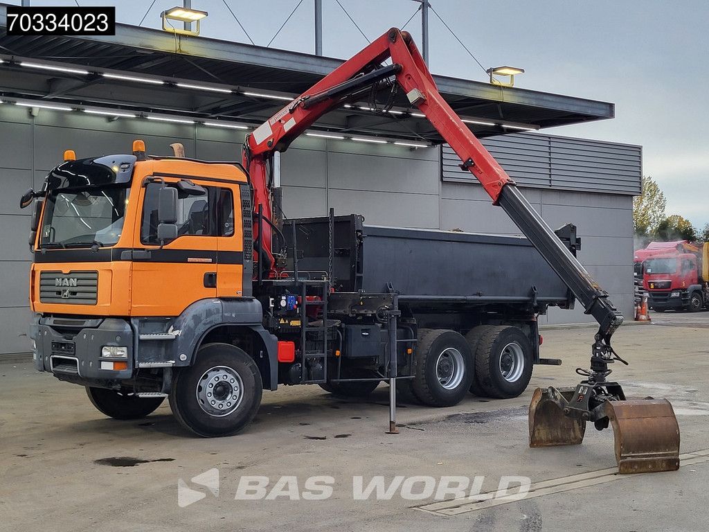 MAN TGA TGA 33.360 6X4 HMF 1643 Z2 Crane 10m3 3-way tipper Big-Axle Retarder Euro 4