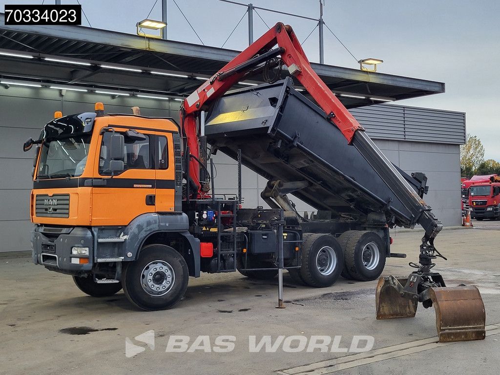 MAN TGA TGA 33.360 6X4 HMF 1643 Z2 Crane 10m3 3-way tipper Big-Axle Retarder Euro 4
