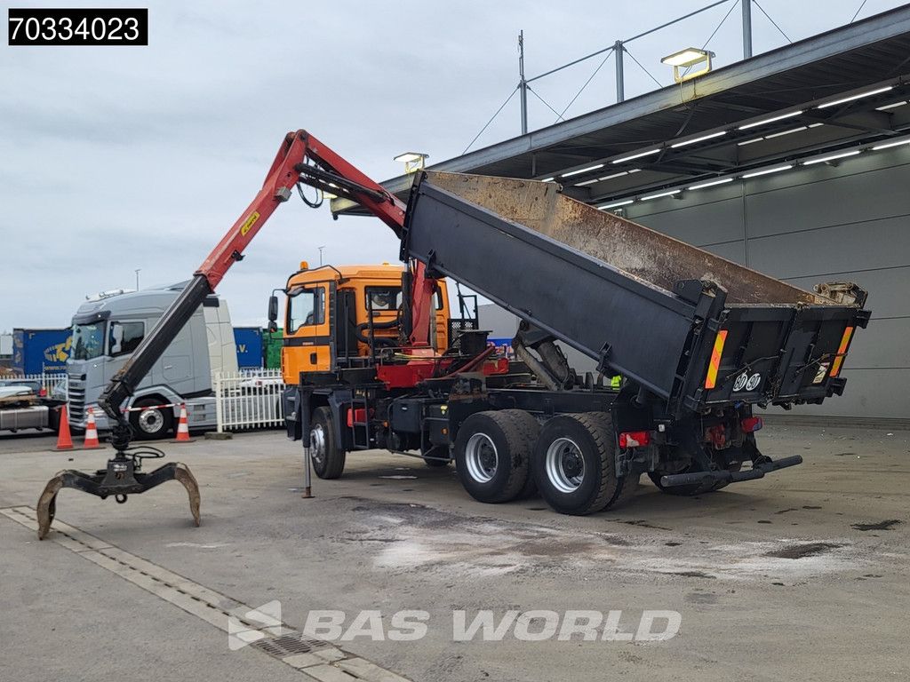 MAN TGA TGA 33.360 6X4 HMF 1643 Z2 Crane 10m3 3-way tipper Big-Axle Retarder Euro 4