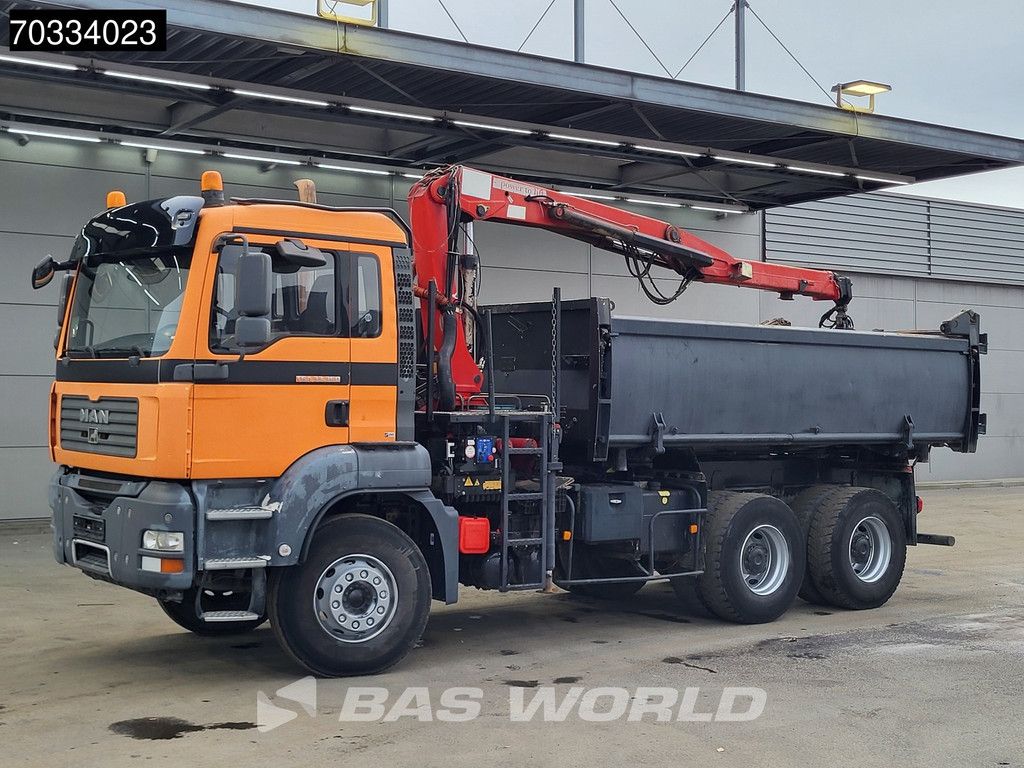 MAN TGA TGA 33.360 6X4 HMF 1643 Z2 Crane 10m3 3-way tipper Big-Axle Retarder Euro 4