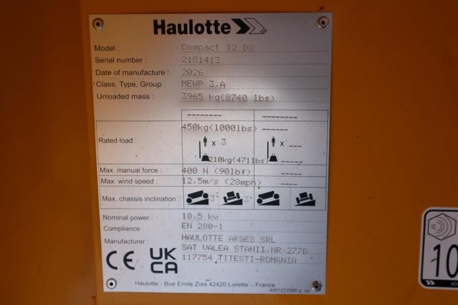Haulotte Compact 12DX Valid Inspection, Diesel, 4x4 Drive,
