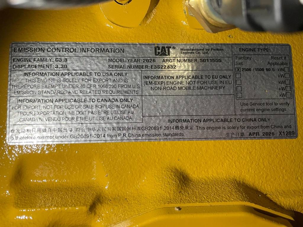 CAT DE65E0 - 65 kVA Generator - DPX-18010