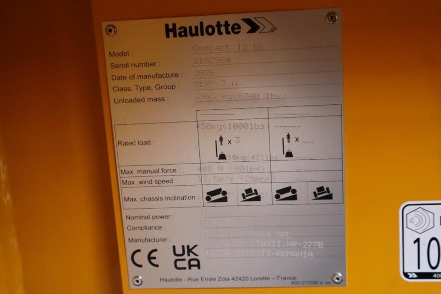 Haulotte Compact 12DX Valid Inspection, Diesel, 4x4 Drive,