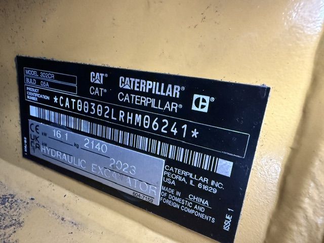 CAT 302 Next Gen Bj23 2000u 2.2T Minigraver Minikraan ZGST