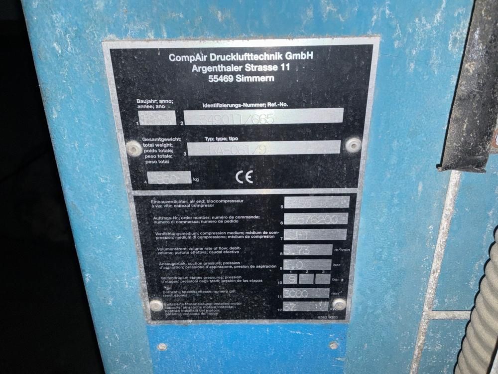 1998 CompAir Demag RA-061/9 air compressor
