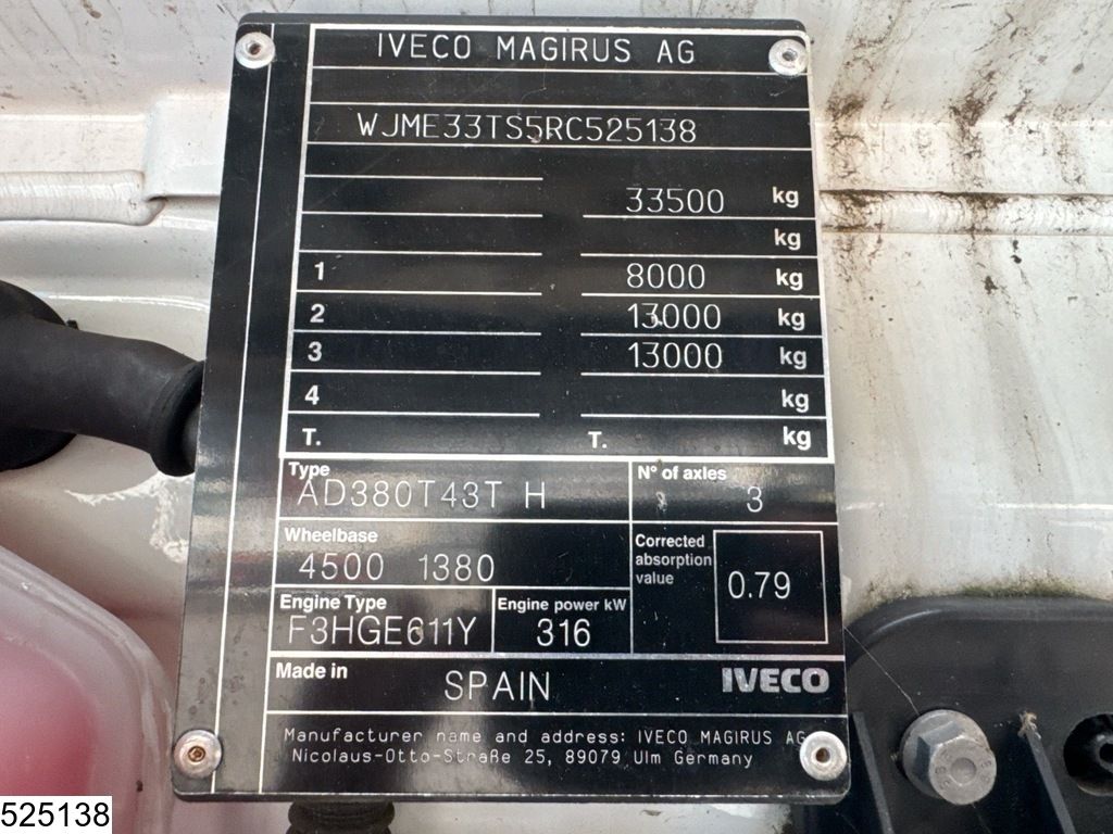 Iveco T-Way 430 6x4, EURO 3, Steel suspension, Hub reduction