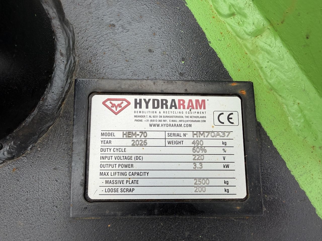 Hydraram Kraan Magneet 220Volt