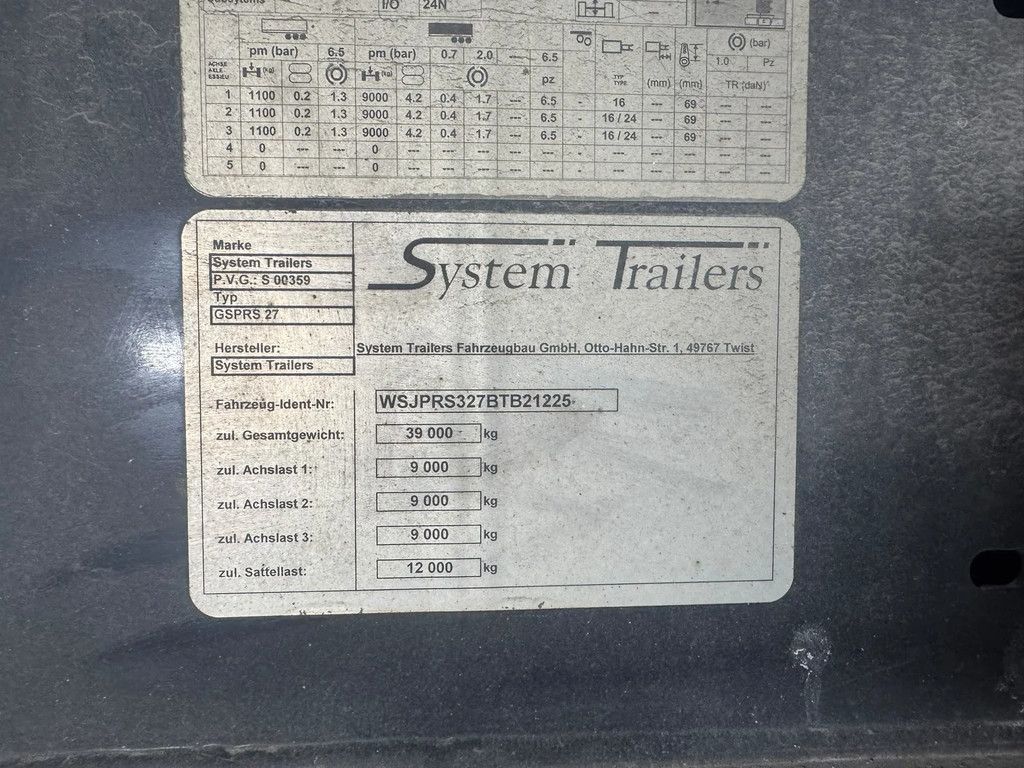 System Trailer SAF AXXLES-BELGIAN ORIGINE