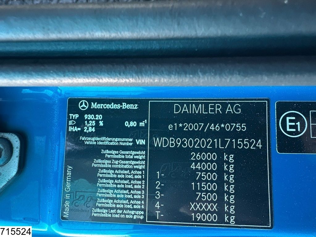 Mercedes Actros 2541 EURO 5, 21.000 Liter, 4 Comp