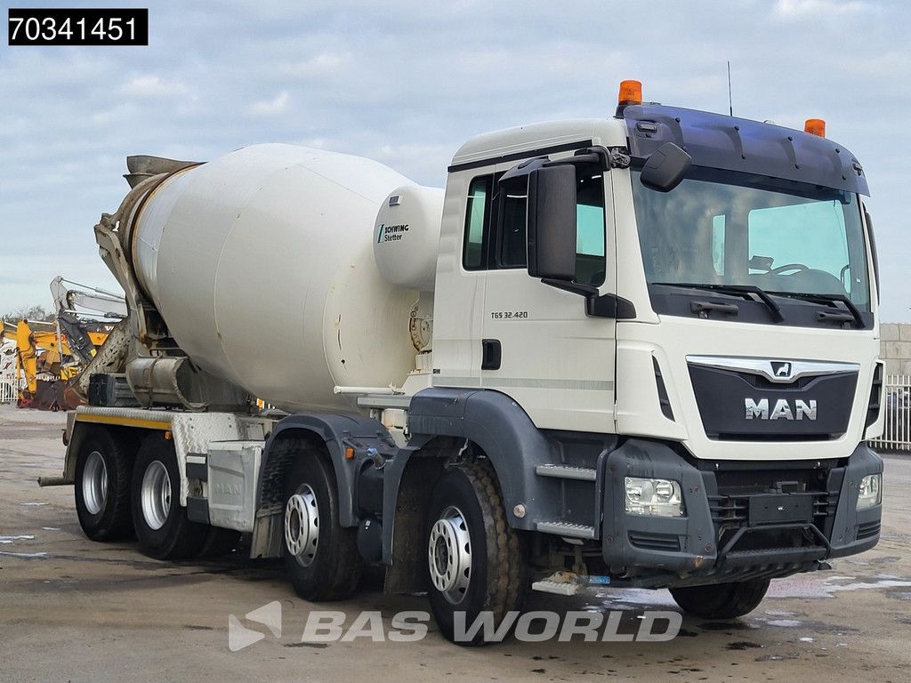 MAN TGS 32.420 8X4 9m3 Stetter AM 9 FHC LL Steel suspension Manual Euro 6