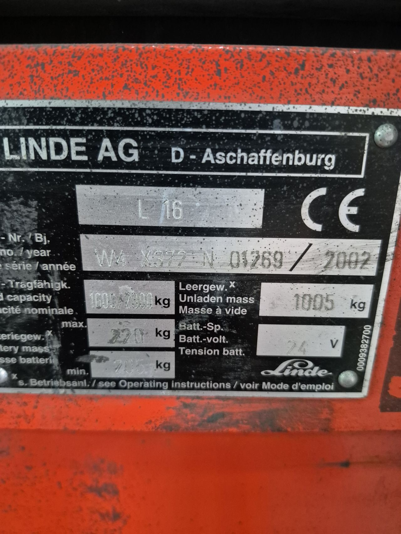 Linde L16 duplo freelift Initiale heffing 3.330 mm