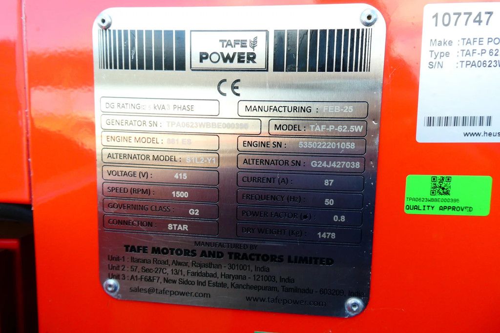 Tafe 62.5 KW