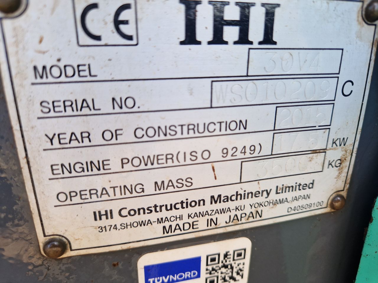 Minigraver ihi 3tons takeuchi